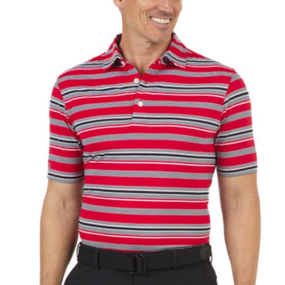 IBKUL Other - Ibkul Short Sleeve Polo Shirt in Coastal Stripe Black and Red Size XXL NWT